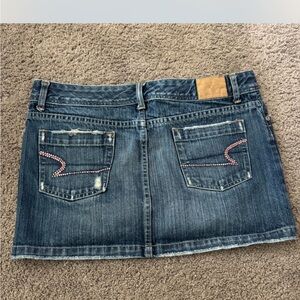 American Eagle Outfitters Distressed Blue Mini Skirt
